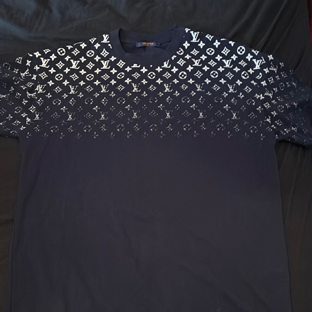 Louis Vuitton Navy and White Monogram Short Sleeve Tee